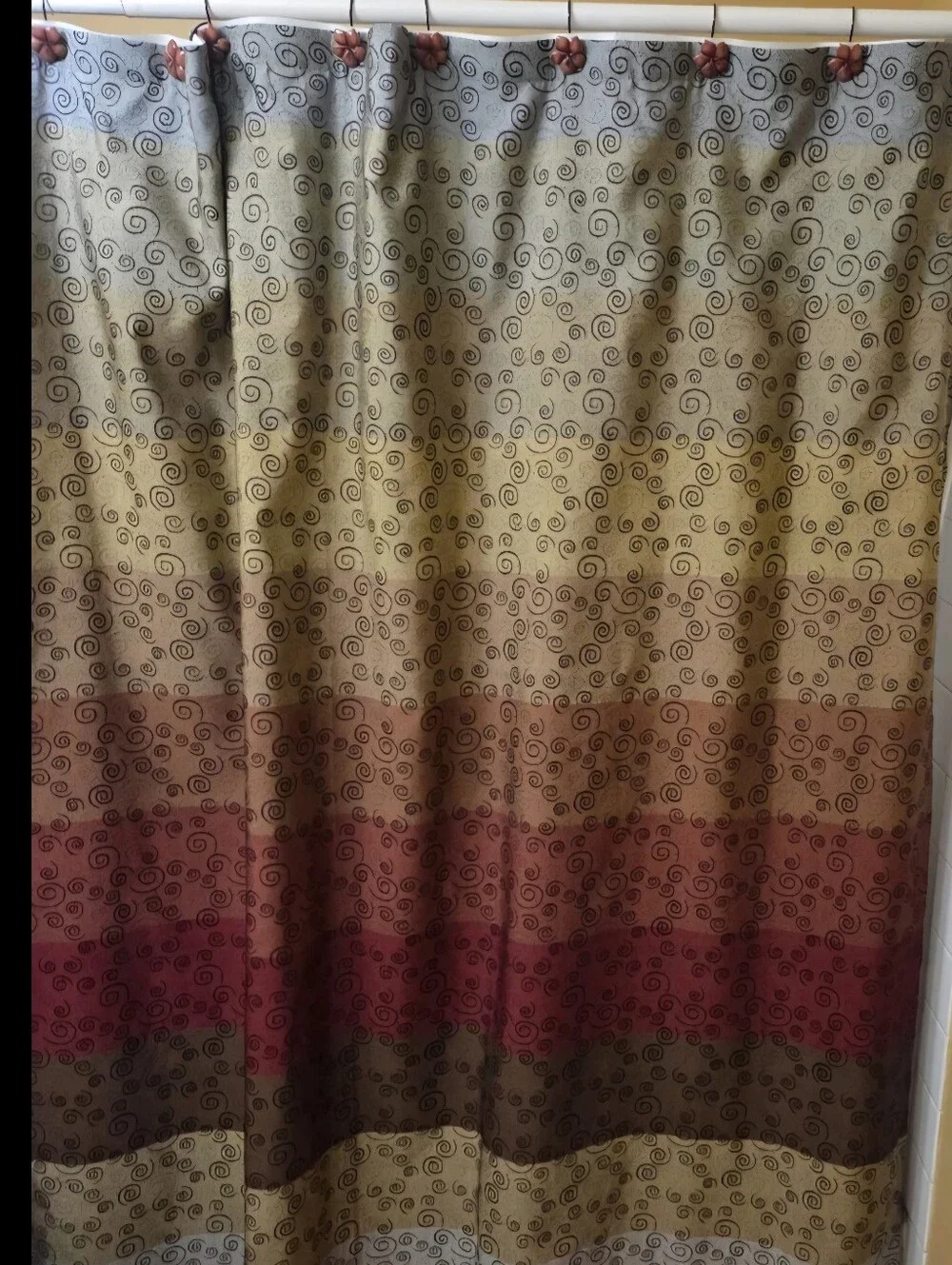 Miramar ombre shower curtain in great condition.  Hooks and liner not included.